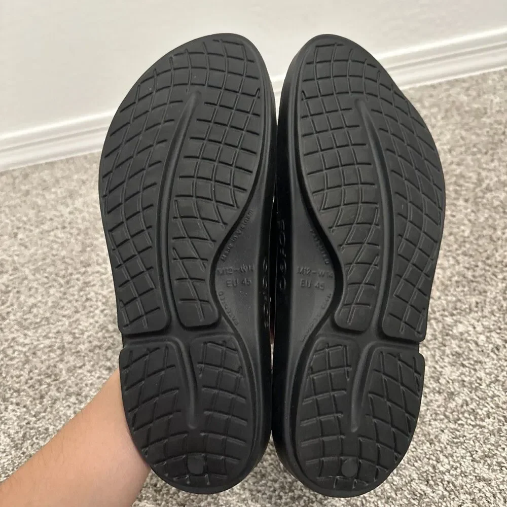 Oofos Ooahh Slide Sandals Men’s Size 12 Black Recovery Comfort Slip On GUC